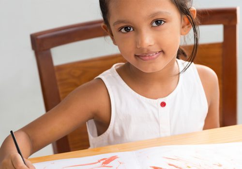 Young girl drawing